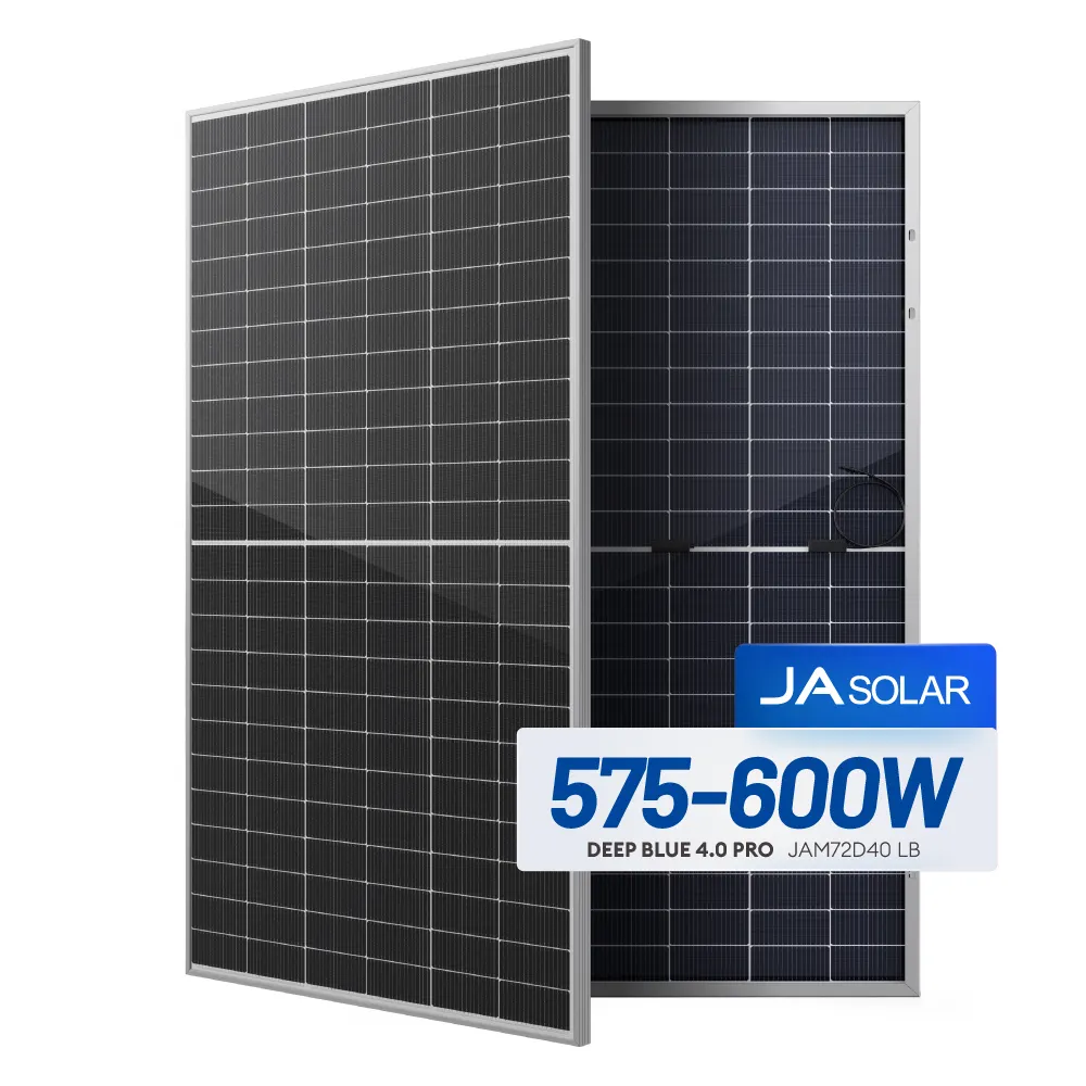 JA高効率ダブルガラストップコンソーラーパネル575W580W 590Wソーラーライト用600ワットPvモジュール