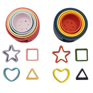 Hot Bán Sản Phẩm Em Bé Bé Đồ Chơi Hình Học Silicone Xếp Chồng Ly Silicone Ngăn Xếp Ly Silicone Câu Đố Xếp Chồng Đồ Chơi Cho Trẻ Em - Product Image 3