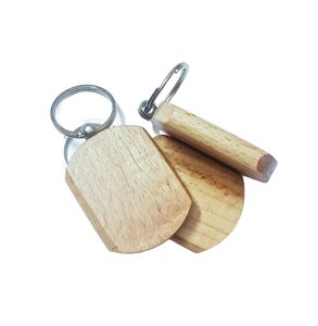 Llavero de madera número 5, llaveros de madera simples personalizados con forma de rectángulo, gancho para llave, etiqueta de llavero de Metal para regalo - Product Image 2