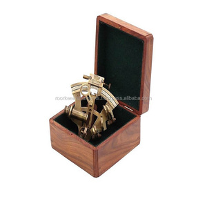Nautical Marine Navigational Working <strong>Venture</strong> Brass Sextant With Two Interchangeable Telescope and Hard Wooden Box - Product Image 4