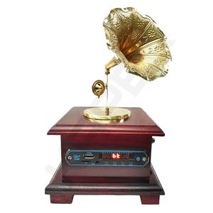 made of metal Antique Brass Gramophone Player with Ornate Design and Turntable cheap price - Product Image 2
