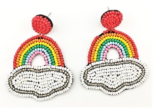 2024 New Arrival Hợp Thời Trang Vàng Lá Hoop Bông Tai Handmade Polymer Đất Sét Hình Học <span class=keywords><strong>Tie</strong></span>-Dye Thiết Kế Thấp Giá Bán Buôn Cho Phụ Nữ - Product Image 4