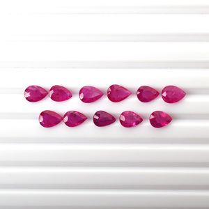 Natural Fine Quality Heated Mozambique <strong>Ruby</strong> 5x7mm Pears Cut Calibrated Loose Stone for Making Bracelet Necklace at Best <strong>Price</strong> - Product Image 1