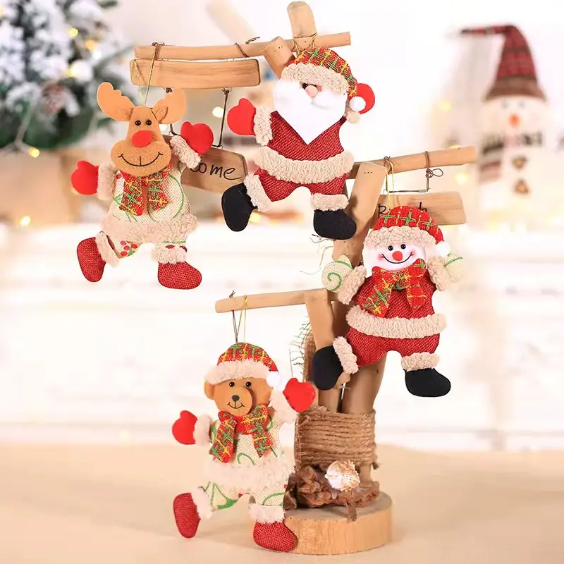 2023 felice anno nuovo ornamenti di natale regalo di natale fai da te babbo natale pupazzo di neve albero ciondolo bambola appendere decorazioni per la casa