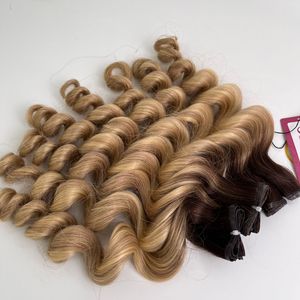 バージンレミーヘアエクステンション二重描画ダークブラウンストレートフラット横糸ボディウェーブスタイル