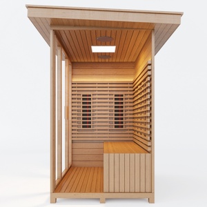 Uso del giardino all'aperto stanza di Sauna di terapia della luce rossa lontana infrarossa di 2-4 persone con il pannello di controllo e bluetooth - Product Image 3