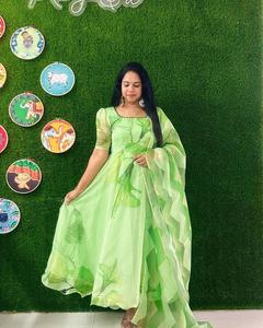 Latest <strong>Designer</strong> Tabhi Organza Beautiful Digital Print and Foil Print Anarkali and Pant With Dupatta Set Ready to Wear - Product Image 3