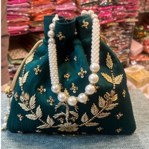 El yapımı güzel en kaliteli hint kadınlar için Potli çanta moda Vintage elbise nedime için şık karşılık hediyesi düğün için - Product Image 1