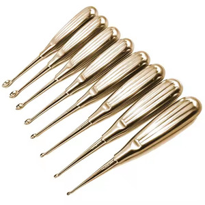 Toptan görünümlü Spinal aracı kemik Curette seti gül altın kaplanmış Metal çelik 8 adet Volkmann kemik Curette keskin kaşık Curette
