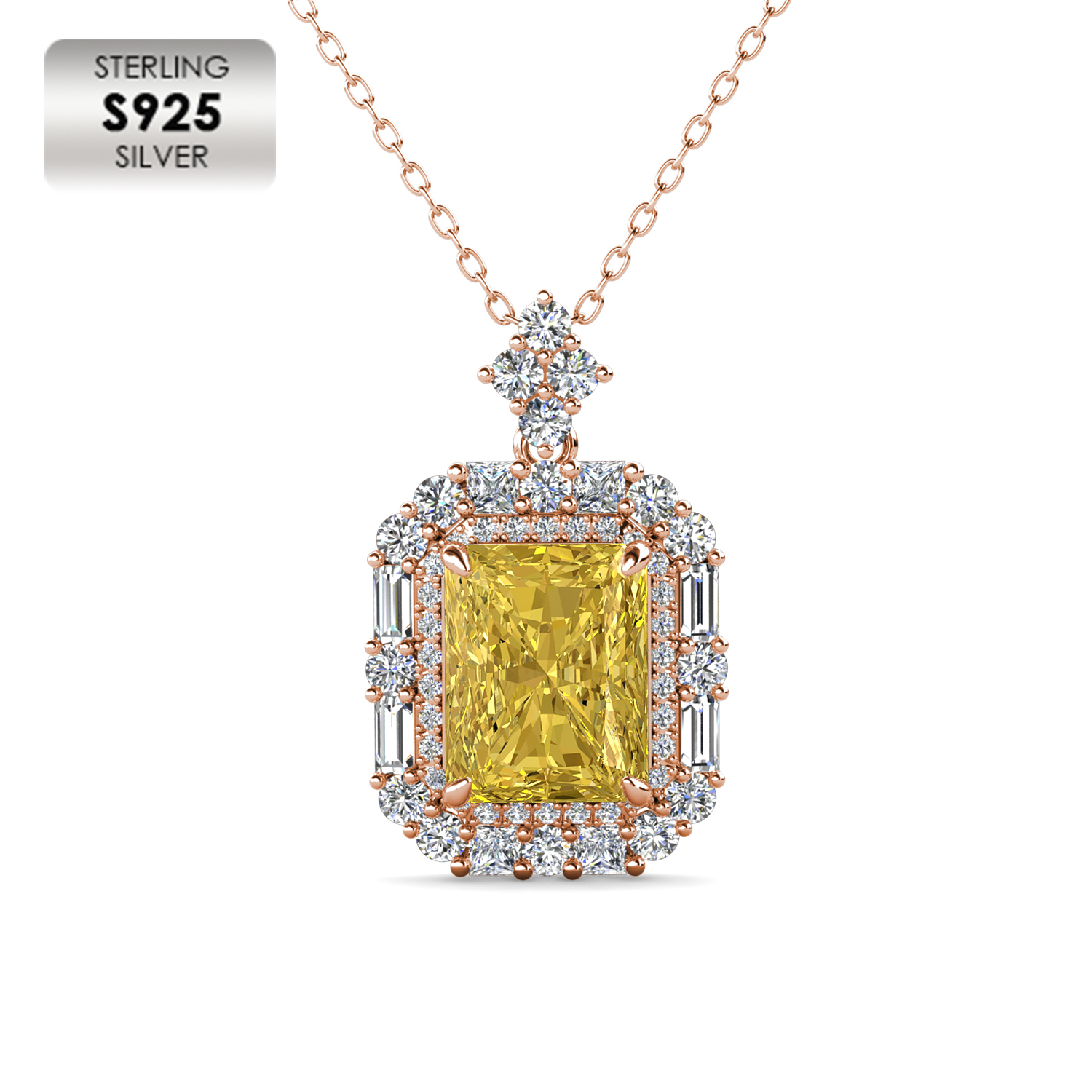18K Rose Plated Fine Retro Necklace Yellow