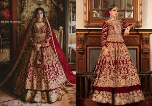 Designer Latest Heavy Bridal Wear 9000 Velvet Embroidery Fancy Dori Sequence Work Full of Diamond Lehenga <strong>Choli</strong> <strong>Wholesale</strong> Rate - Product Image 3
