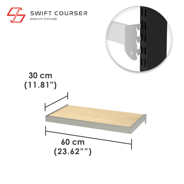 Bracket (Stain) + Wood Shelf (Light Brown)