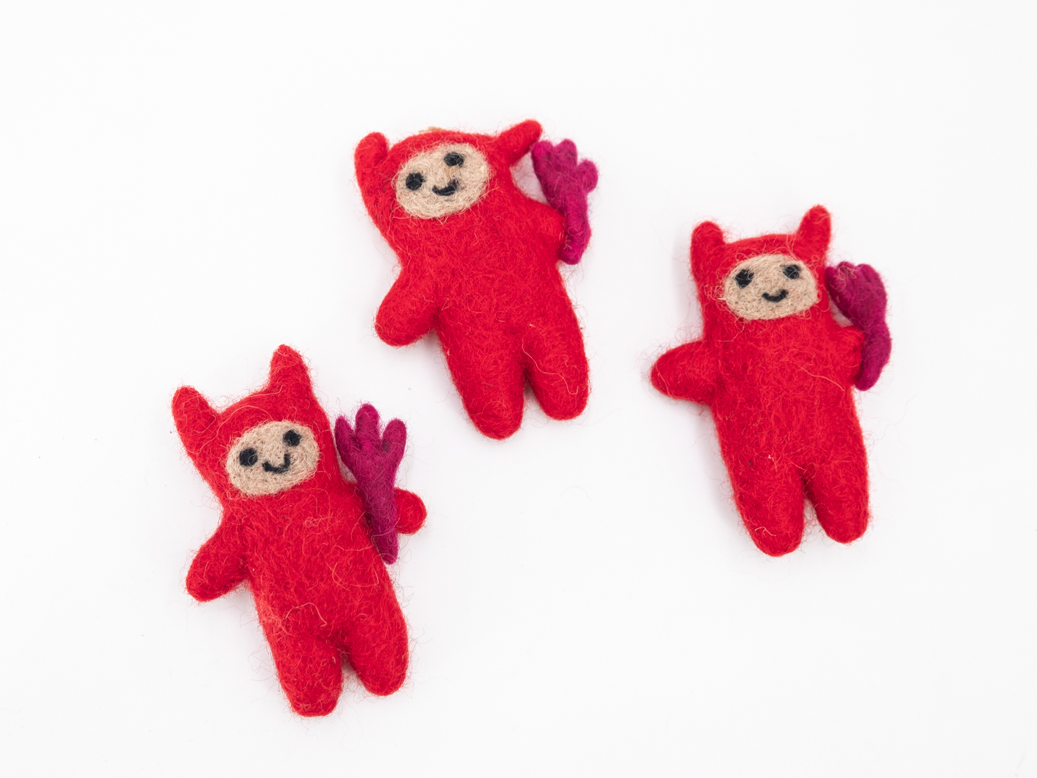Cute Red Little Devil Felted Ornament Hanging Halloween Toys