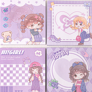 Bloc de notas personalizado OEM Kawaii Sticky Note Pad - 100 + Plantillas de diseño gratis para REGALO/Venta al por menor/Personalización de hotel (Dieline Support) Bloc de notas personalizado - Product Image 4
