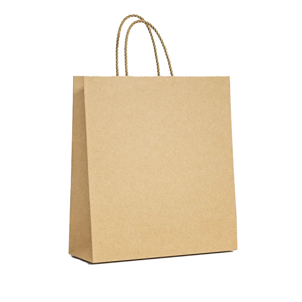 Custom Logo Printed Grocery Packaging Craft Brown Kraft Paper Shopping Gift Packaging Paper Bag With Your Own Logo