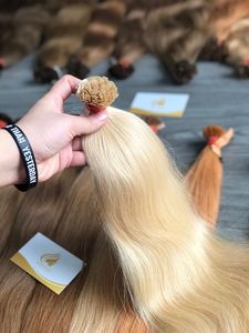 高品質イタリアのケラチンキューティクルアライメント生ヘアエクステンションフラットヒントストレートヘアライトカラー世界中出荷ベトナム
