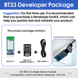 DX-BT33 develeper kit nRF52833 chip+PA Amplifiers 22dBm Multilink <strong>Bluetooth</strong> <strong>module</strong> 84.6m UART transmission distance <strong>AT</strong> <strong>commands</strong> - Product Image 2