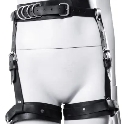 Goth Leather Bow Leg giarrettiere Body Strap Harness Belt Fetish Lingerie donna vita Bondage Cage Harness cintura erotica BDSM