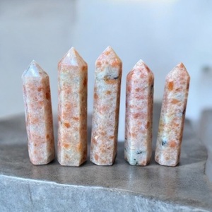 El yapımı turuncu Sunstone kristal dikilitaş kulesi meditasyon şifa kristal noktası kulesi Feng Shui ev dekor kral akik - Product Image 3