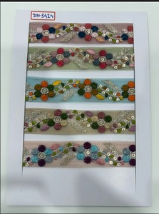 BAKI Embroidery Lace Trim Soft <strong>Net</strong> with Multicolor Rayon/Polyester Embroidery Wholesale Border for Garments &amp; Ethnic Wear - Product Image 4