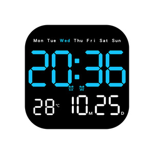 Desktop da parete di grandi dimensioni con Display della temperatura della data di settimana a LED orologio da parete digitale con funzione di conto alla rovescia - Product Image 4