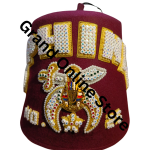 Siyah püskül ve el nakışı rhinestones kişiselleştirilmiş Shriner fes ile dükkan Premium Shriner fes - Product Image 3