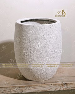 FP600H30WHS-S8 <strong>WHITE</strong> <strong>STONE</strong> - SPRAY EIGHT <strong>Pot</strong>: Modern, Durable Poly Fiber Glass <strong>Pot</strong> with a Rugged, Ideal for Mini Landscapes. - Product Image 1