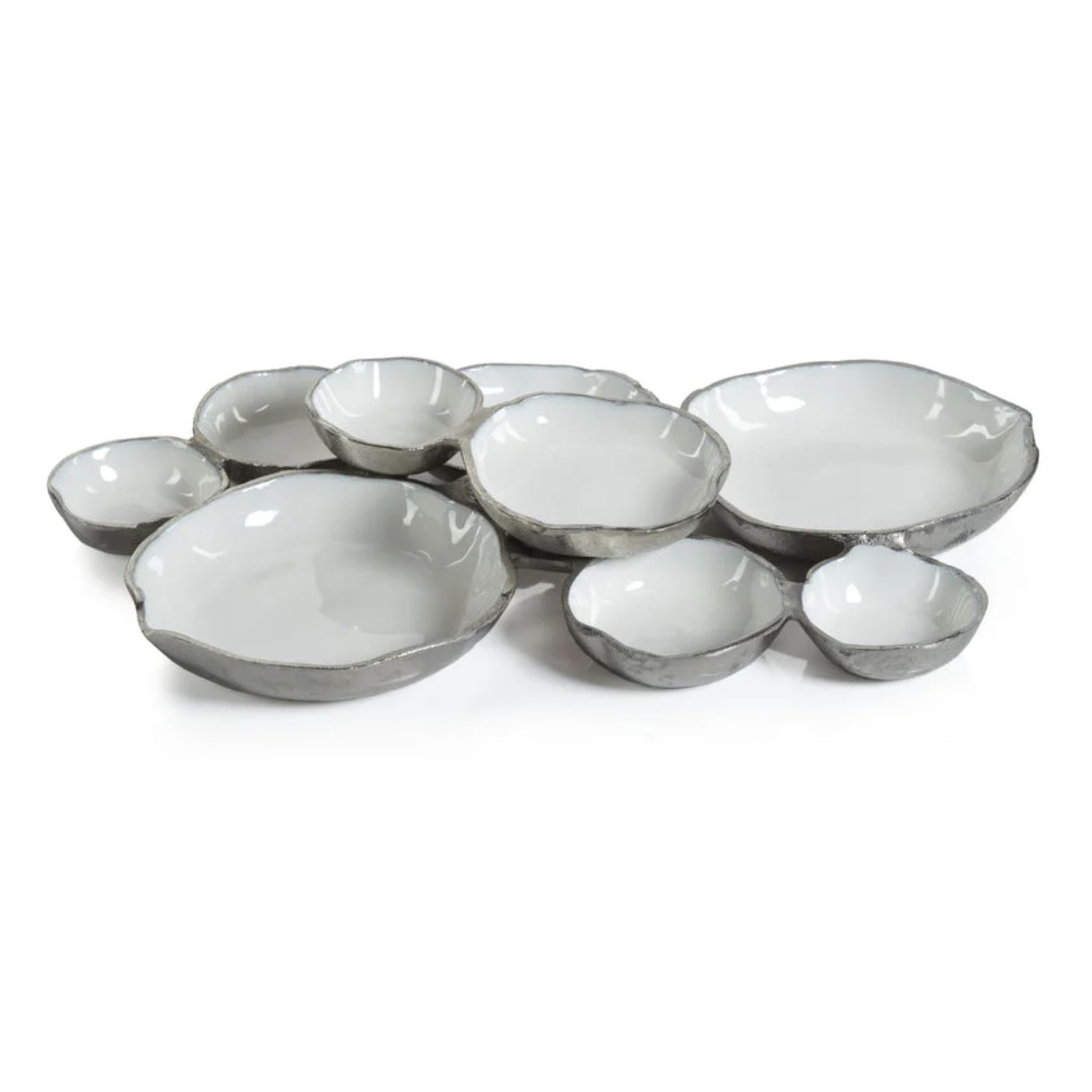 Silver with White Enamel