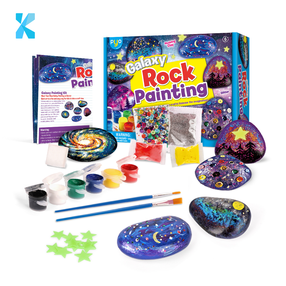 Galaxy Rock Painting