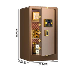 ハイエンドクラシックブラック指紋と高セキュリティ機関用キー付き電子デジタルロック - Product Image 1