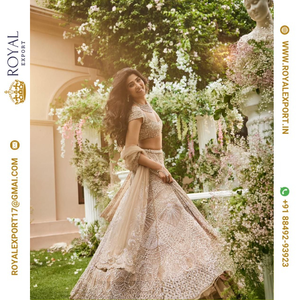 Güzel ağır dizi ile çarpıcı özel Premium Net başlatılması Surat kraliyet ihracat tarafından Lehenga toptancı çalıştı - Product Image 1