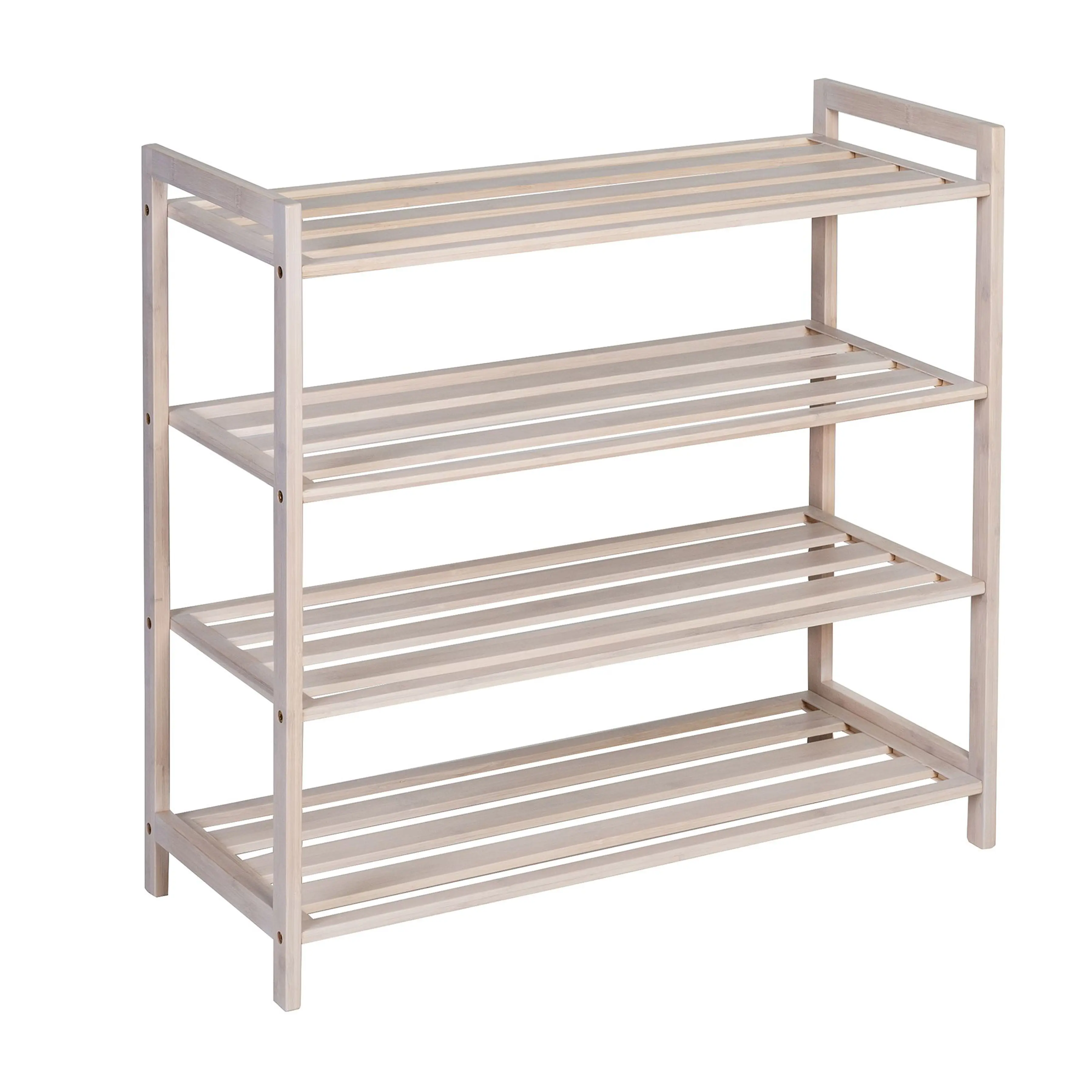 Solid Teak Wood Shoe Rack For Indoor And Outdoor Natural Finish Adlan