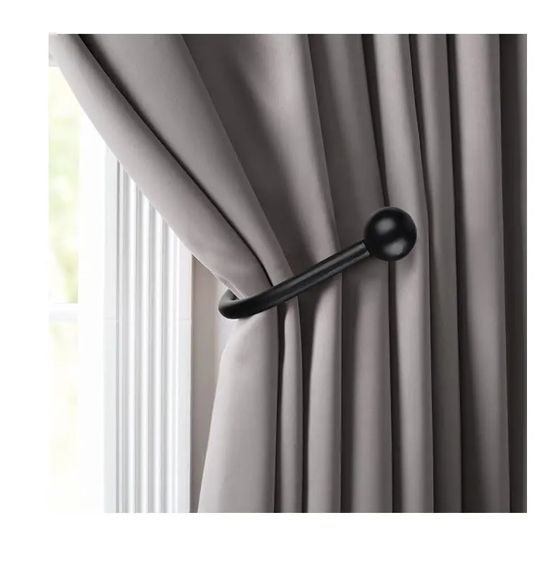 Katı Metal perde holdcurtains perdeler tutucu duvara monte perdelik tiehome ev dekor için Retro pencere kanca gümüş altın siyah