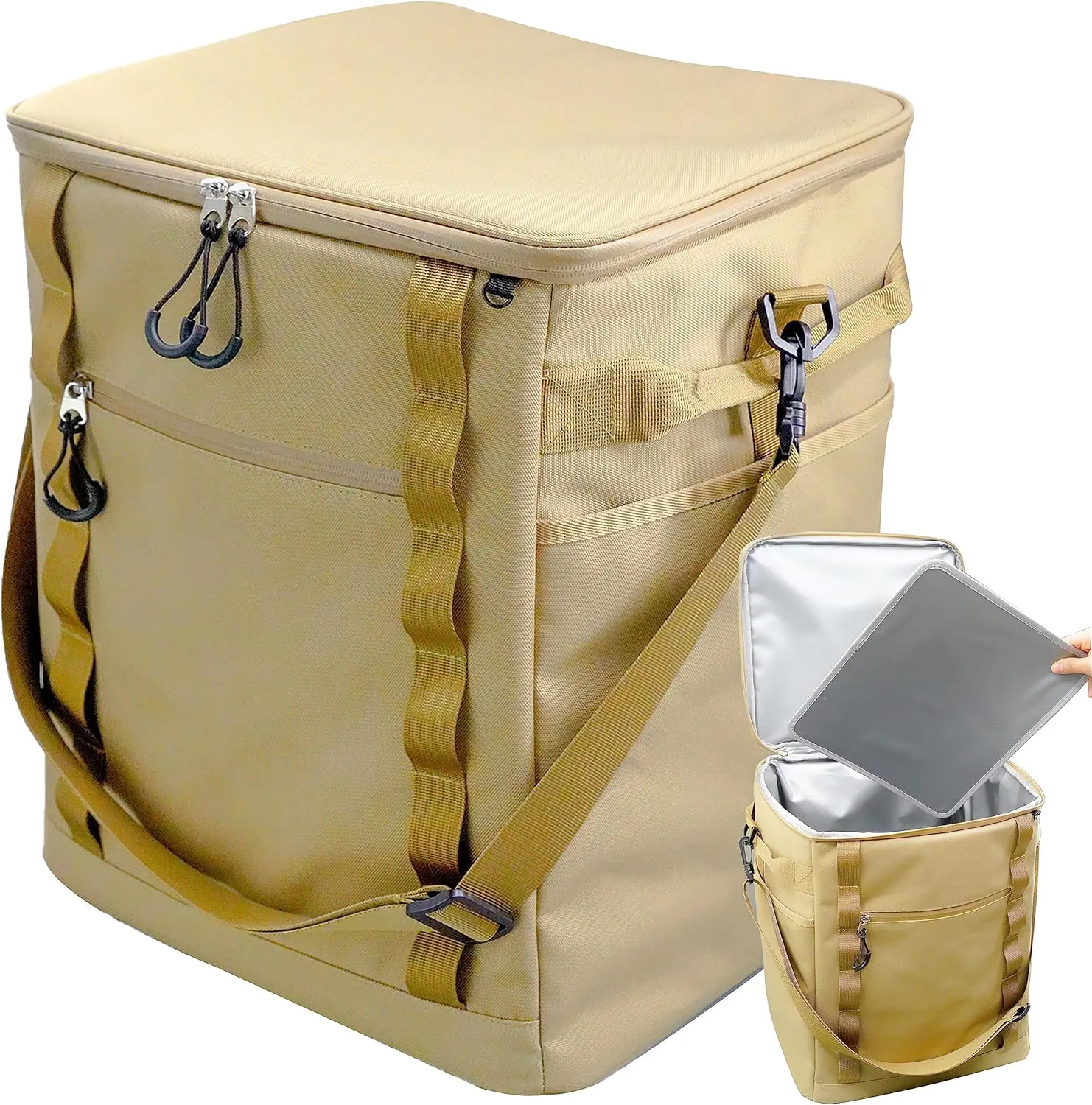 45 банок, мягкая сумка-холодильник с несколькими карманами, герметичная пляжная сумка-холодильник большой емкости для пикников, кемпинга, рыбалки