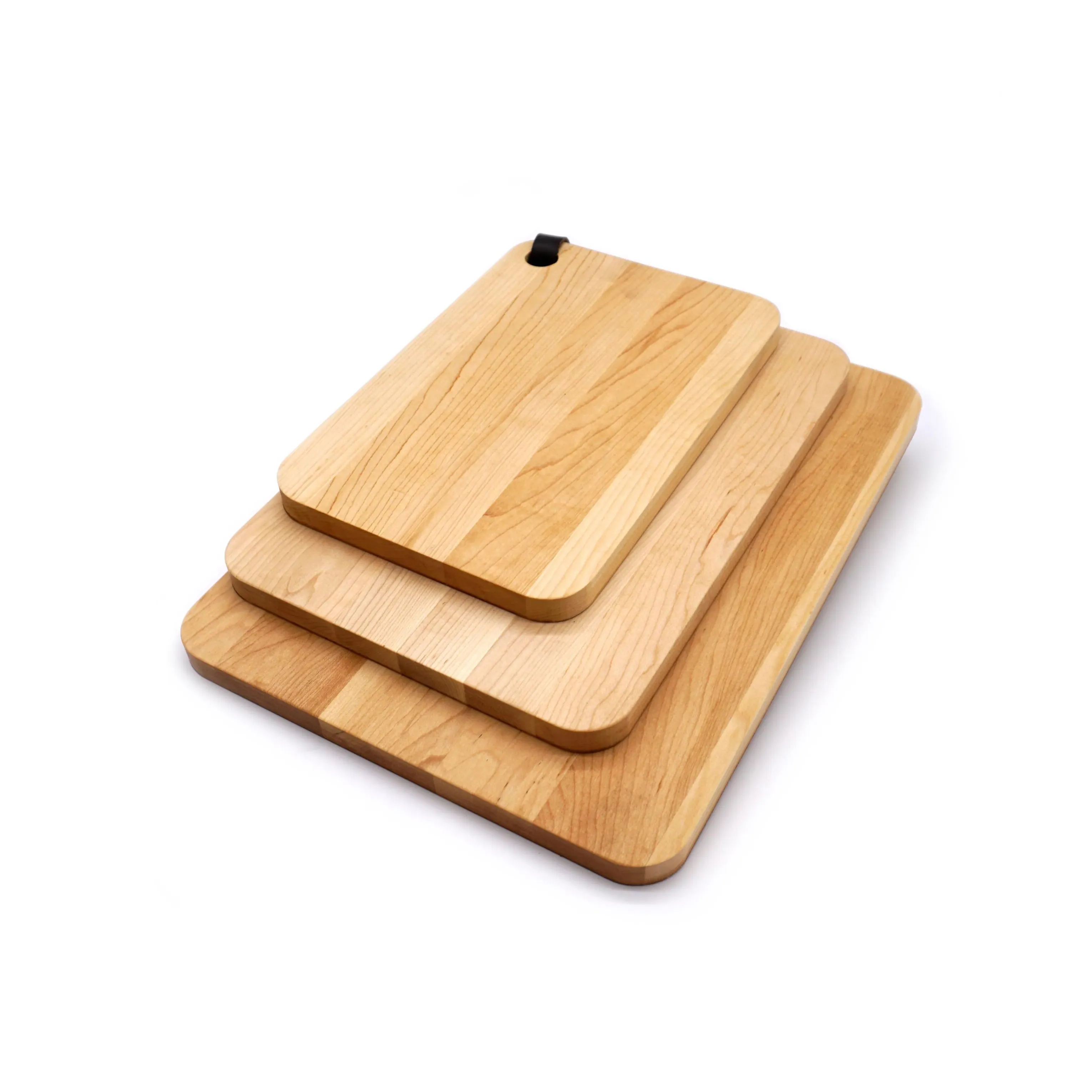 Tábua de corte de madeira de nogueira grande redonda e grossa com borda viva personalizada para cozinha com ranhuras de suco