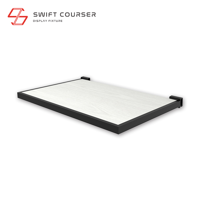 Frame (Black) + Wood Shelf (White)