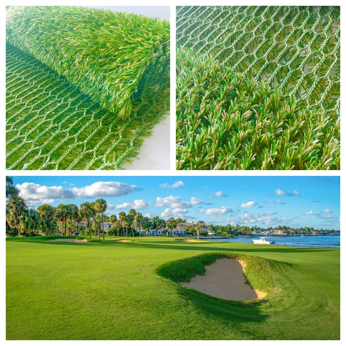 Grama híbrida Tianlu 20mm para campo de golfe ao ar livre, tapete verde natural, grama híbrida reciclável
