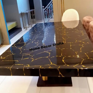 <strong>Black</strong> Obsidian Quartz Dining/Coffee <strong>Table</strong>, Designer Countertop for Bar and <strong>Kitchen</strong>, Home Decor Ideas - Product Image 1