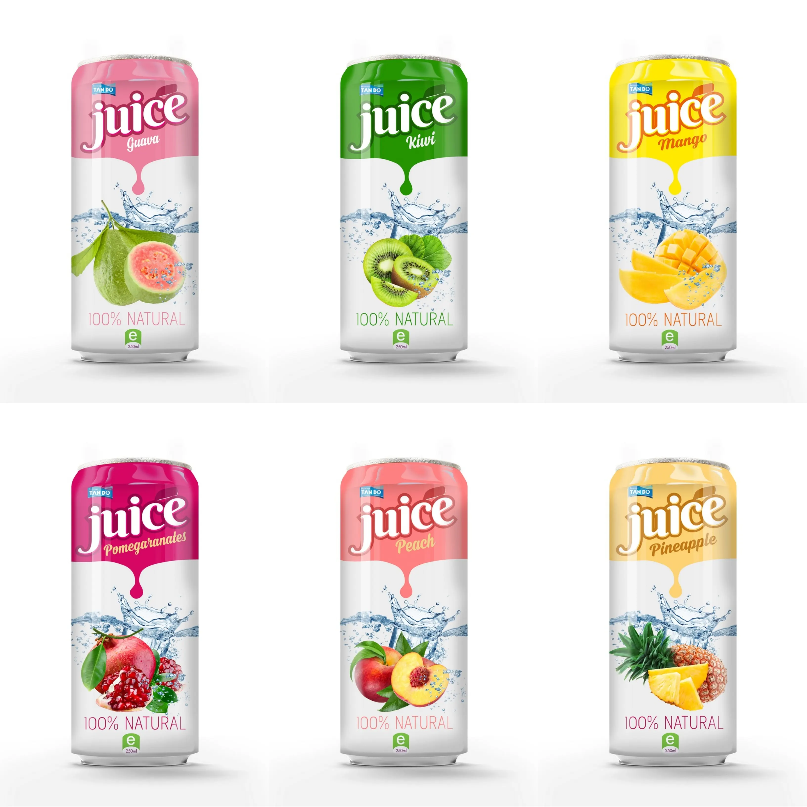 Venta al por mayor/etiqueta privada Tropical Pure Fruit Juice Drink 250ml Lata de Vietnam-Muestra gratis-Precio barato-Sin azúcar añadido