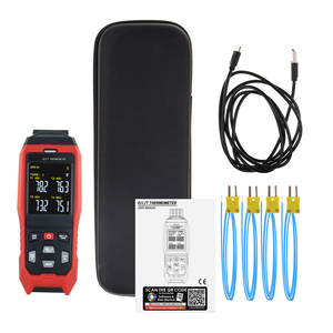 Termómetro termopar K/J/ T Datalogger Pantalla de 4 canales con registro de datos en tiempo real Alarma visible y compensación ADJ