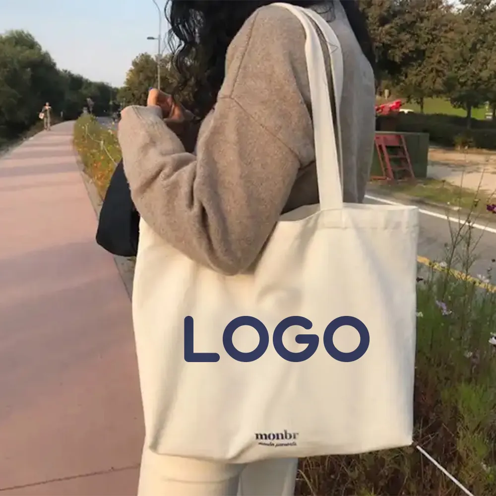 Vendita calda sacchetti di Tote in cotone semplice riciclabile con Logo stampato personalizzato Tote Tote Bag in tela