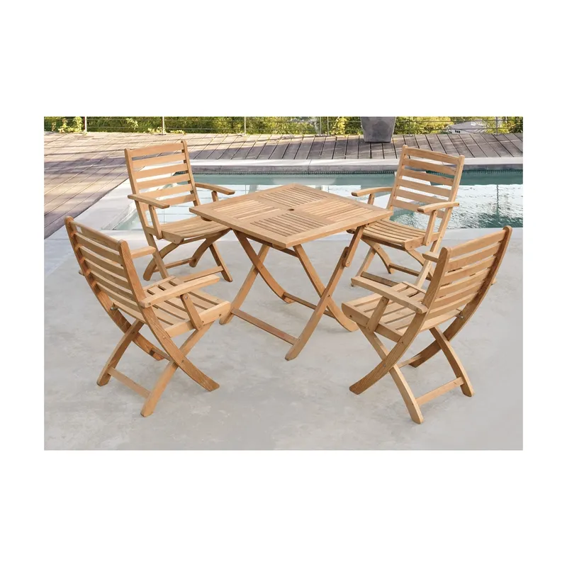 Высококачественная уличная мебель, садовый складной стул, обеденный стол из тикового дерева, наборы складных стульев для патио, отдыха, пляжа