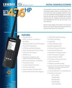 Цифровой портативный сканер Uniden BCD436HP серии HomePatrol. TrunkTracker V, простое программирование, S.A.M.E. Аварийное/погодное оповещение - Product Image 4