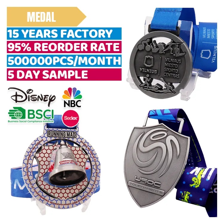 Popolare supporto per medaglia sportiva con sublimazione in metallo con Design di fabbrica