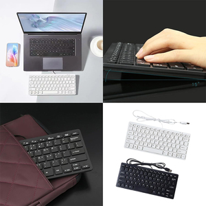 Teclado de ordenador con cable Plug Play USB Keyboard Low Profile Chiclet Keys para PC Laptop
