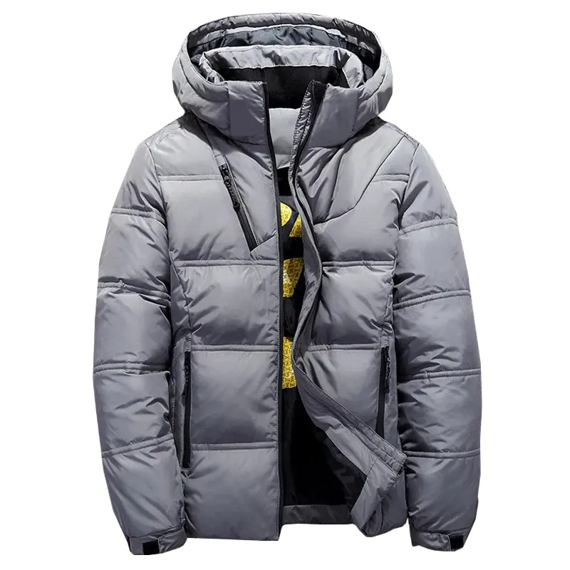 Casacos de inverno masculinos com capuz, de pato, quente, grosso, de alta qualidade, para o inverno, casaco parca, puffer