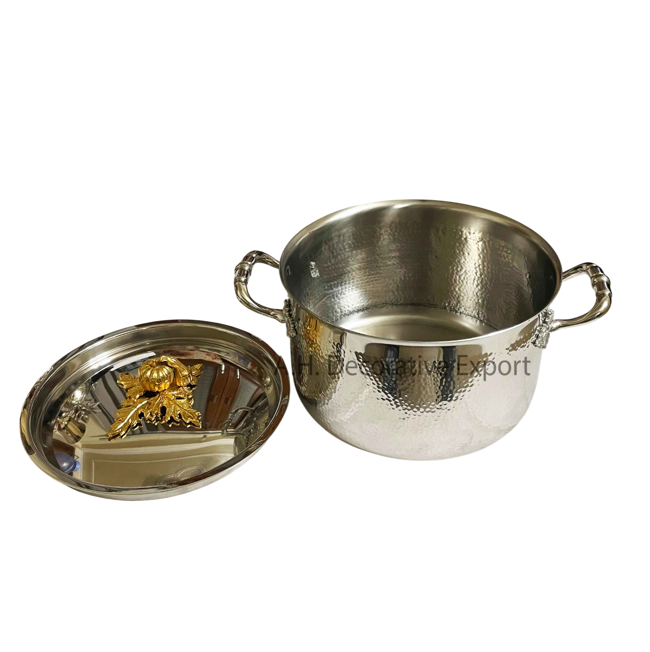 Large Silver & Gold Pot