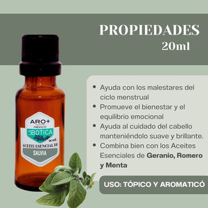 Therapeutic Grade Salvia Essential <strong>Oil</strong> Puro Aromaterapia for Cosmetic and Therapeutic Use with Sandalwood Root Ingredients - Product Image 4
