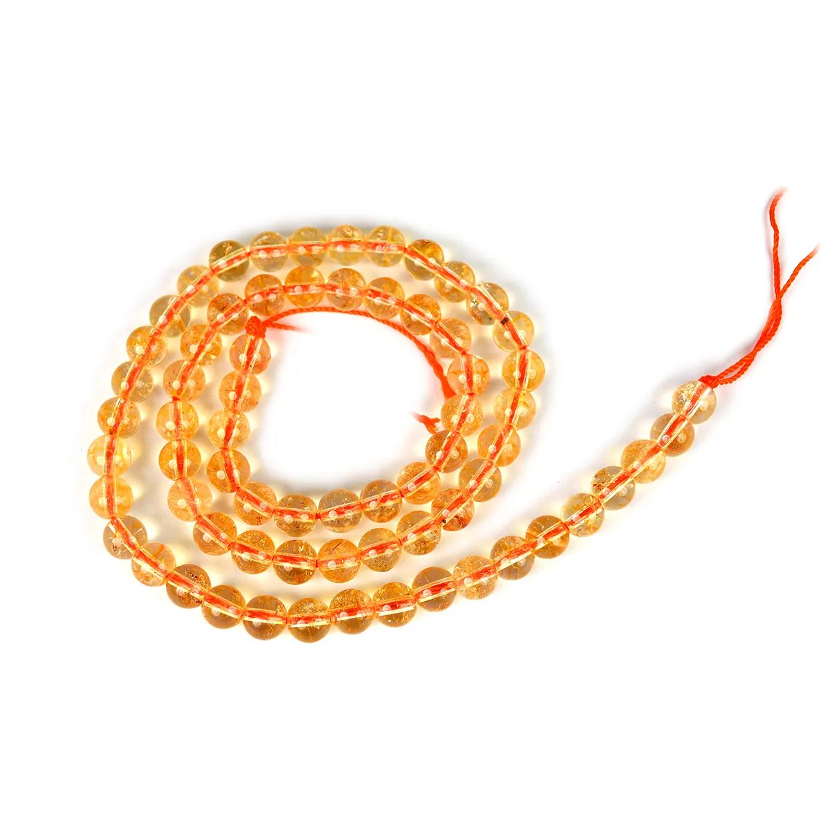 Perle sciolte rotonde di citrino naturale da 6mm per gioielli che fanno braccialetto Mala/collana |