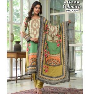 漂亮的派对服装Salwar Kameez，配有镜子作品和时尚的女性颈部设计，价格优惠